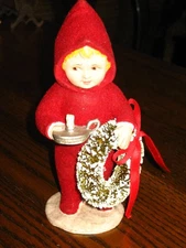 Christmas Girl Carries Wreath Candle Bethany Lowe Designs 6.25"H