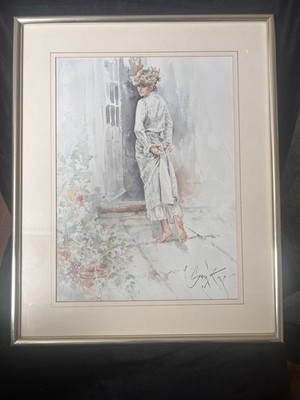 Gordon King gerahmter signierter Druck ~ ''Miss Mischief'' groß Vintage 