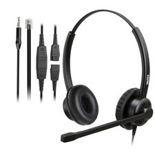 Phone Headset with Microphone Noise Canceling, Telephone Headset for Call Cen...