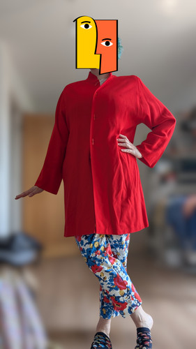 Jean Muir, Vintage Jean Muir roter Wollmantel Größe 16