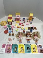 Vintage Cherry Merry Muffin Dolls And Playset Lot Oven Table Fridge Accessories