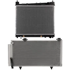 Aluminum Radiator &AC Condenser Cooling Kit For 2005-2006 Scion xA Scion xB 1.5L