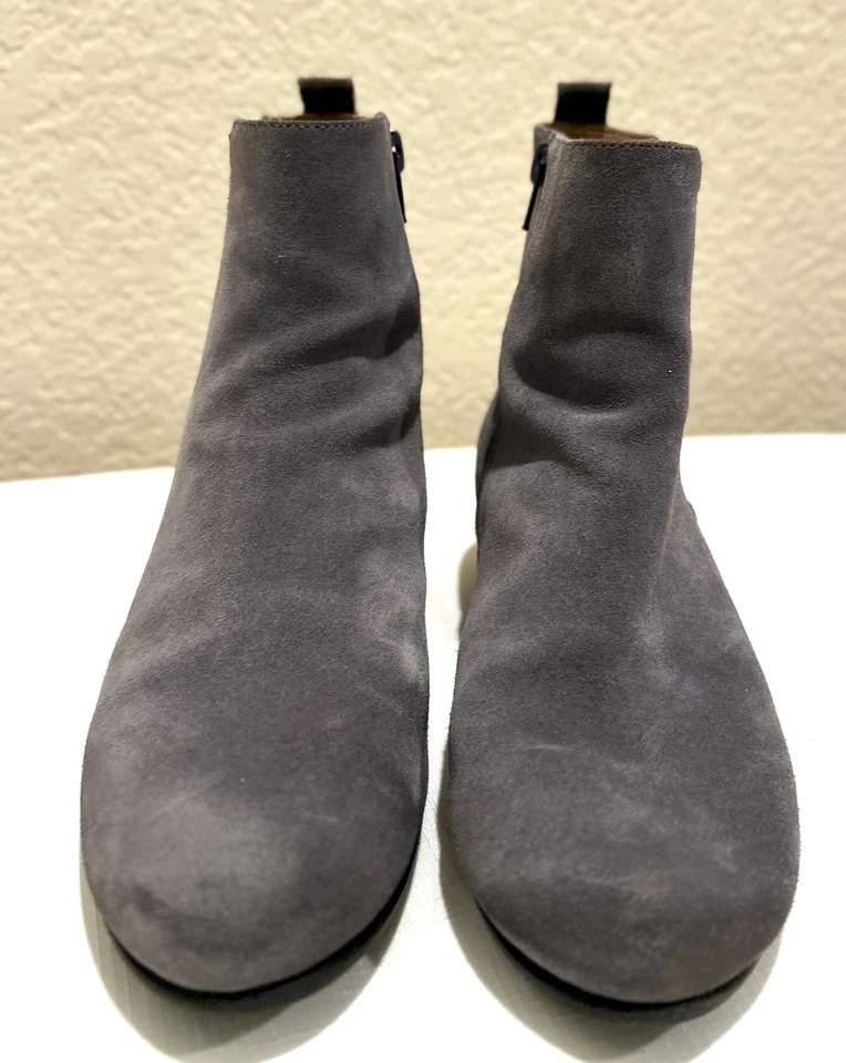 Botas/bota de tornozelo Aerosoles Alisa cinza camurça salto cunha tamanho 7.5 casual - Imagem 2 de 4