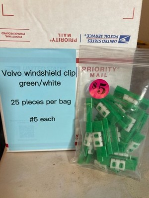 #9volvo windsheild clip green/white 25pcs