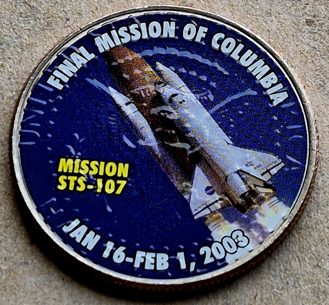 Final Mission Of Columbia Mission STS-107 - Colorized Kennedy Half ...