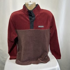 Columbia Men's Steen Mountain Half Snap Fleece Pullover Size M Red Brown