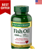 Natures Bounty Fish Oil Omega 3 Supplements -...