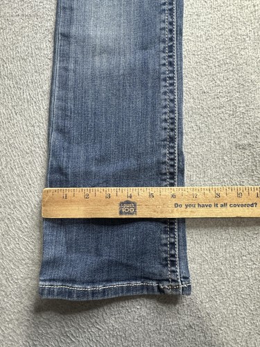 Ariat Real Jeans Girls 7 Blue Bootcut Embroidered Pockets Stretch Denim Western - Picture 12 of 14