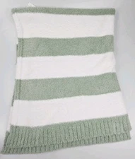 Cloud Island Chenille Baby Blanket Gree White Stripe Soft Cozy Classic 