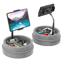  Tablet Pillow Stand for Lap, Multi-Angle iPad Stand with Storage Tray - 360° 