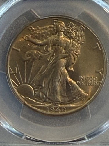 1942 PCGS MS65 Walking Liberty Half Dollar nice toning