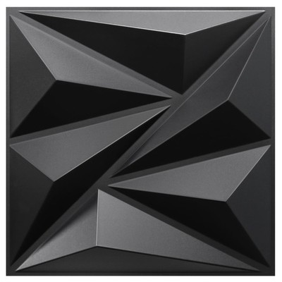 STICKGOO 3D Wall Panels for Interior Decor, Black 12x12 inches, 