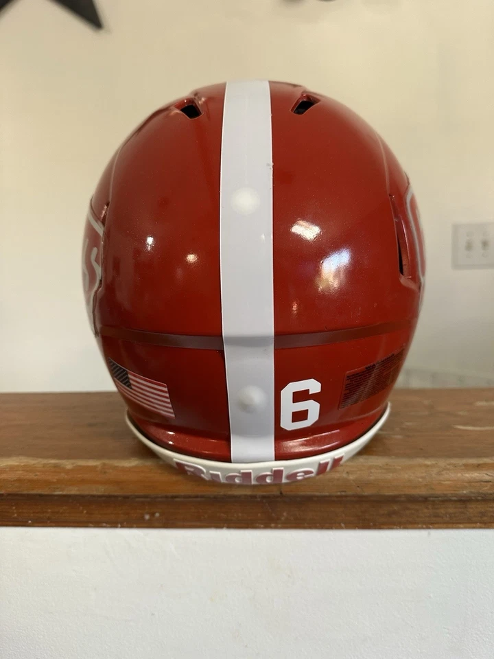 Capacete de velocidade personalizado New York Giants #6 Jaxson vermelho dardo tamanho completo M Riddell! - Imagem 4 de 4