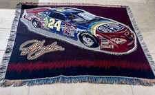 Vintage Jeff Gordon #24 DuPont NASCAR woven tapestry throw blanket