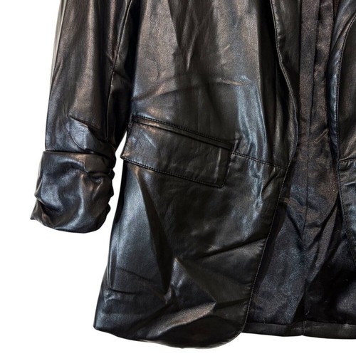 Tart Collection Kia Vegan Leather Blazer in Black Size Small - Picture 10 of 11