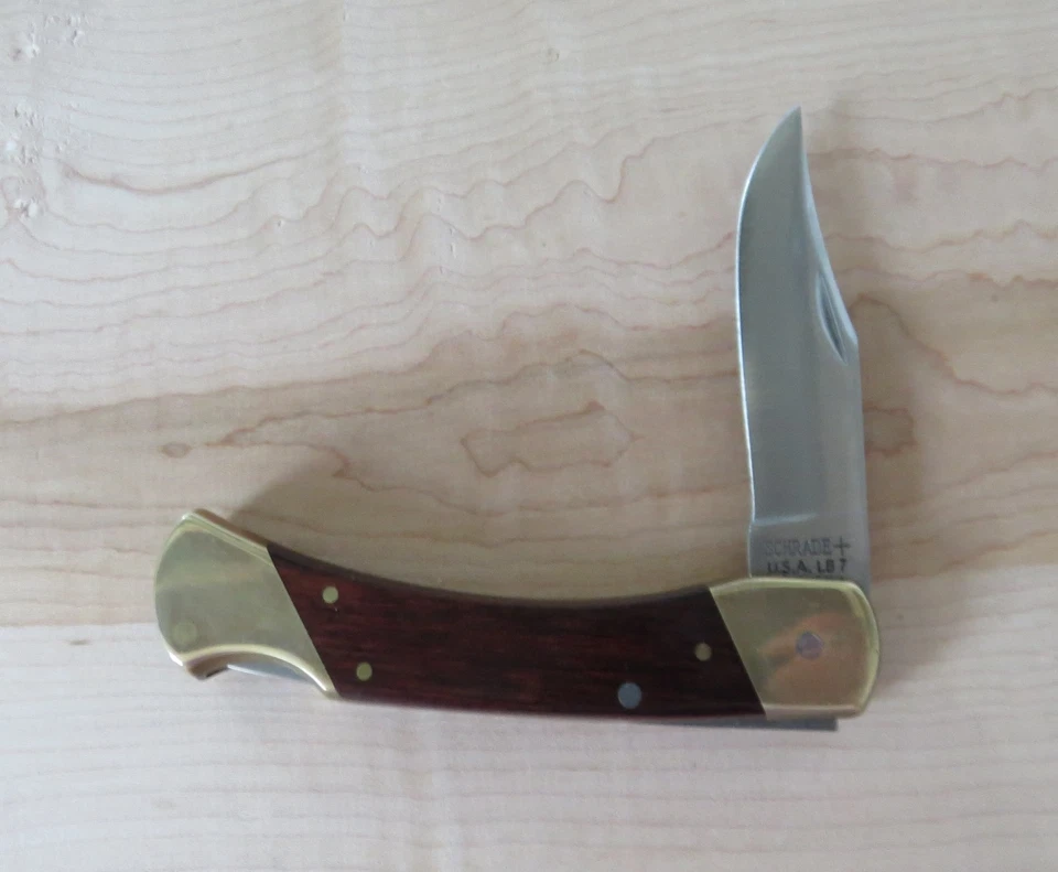 Navaja de bolsillo Schrade+ U.S.A. Tío Henry LB7 de colección con funda 11 #2 Foto 2 de 4
