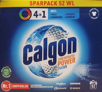 (0,23 /WL) Calgon Wasserenthärter 4-in-1 Power Pulver 1300g / 52 Waschladungen