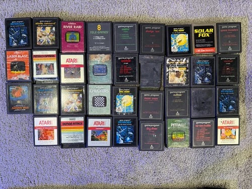Atari 2600 Game Lot Asteroids Pac-Man River Raid Combat Missile Command Lot#3
