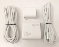 Anker 70W/30W Wall Charger Bundle Foldable Plugs 2 6ft USB C-C Cables