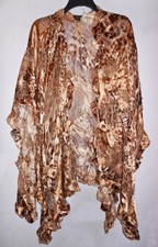 Dreamkeeper Silk Burnout Beaded Leopard Animal Print Wrap Shawl Jacket Os Top