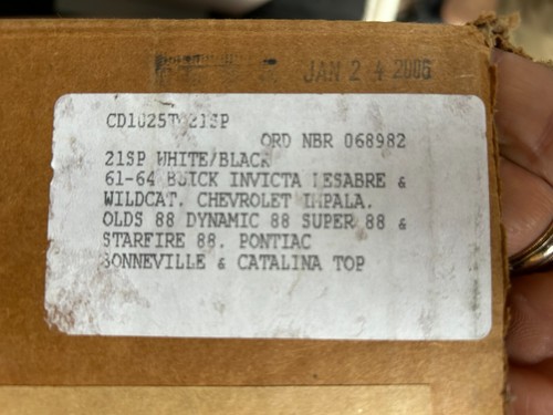 VTG NOS Kee Auto Top for Buick Invicta, Lasabre, Wildcat, Impala, Olds 88 - Picture 2 of 6