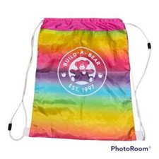 Build A Bear String Backpack Rainbow EST 1997 Hot Pink Drawstring Bag BAB