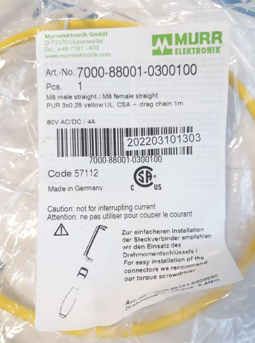 Murr Elektronik 7000 88001 0300100 M8 MACHO recto M8 HEMBRA recto 60V DC 4A - Imagen 4 de 4