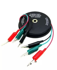 3 Wire 20 Foot Retractable Test Leads, Red/Black/Green Alligator Clips, 18 Gauge