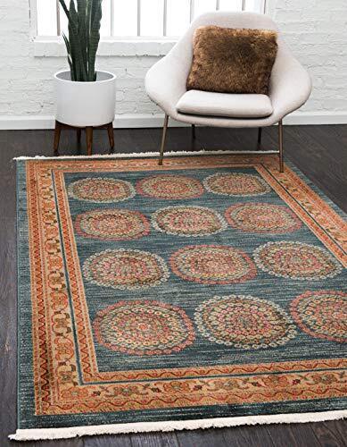 Fars Collection Modern Medallion Tribal Design with Natural Hues Area Rug, 8'... - Picture 1 of 9