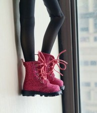 Glitter Pink BJD Short Boots Shoes for 1/4 17" 44cm BJD Doll MSD 1/3 UNCLE 1/6