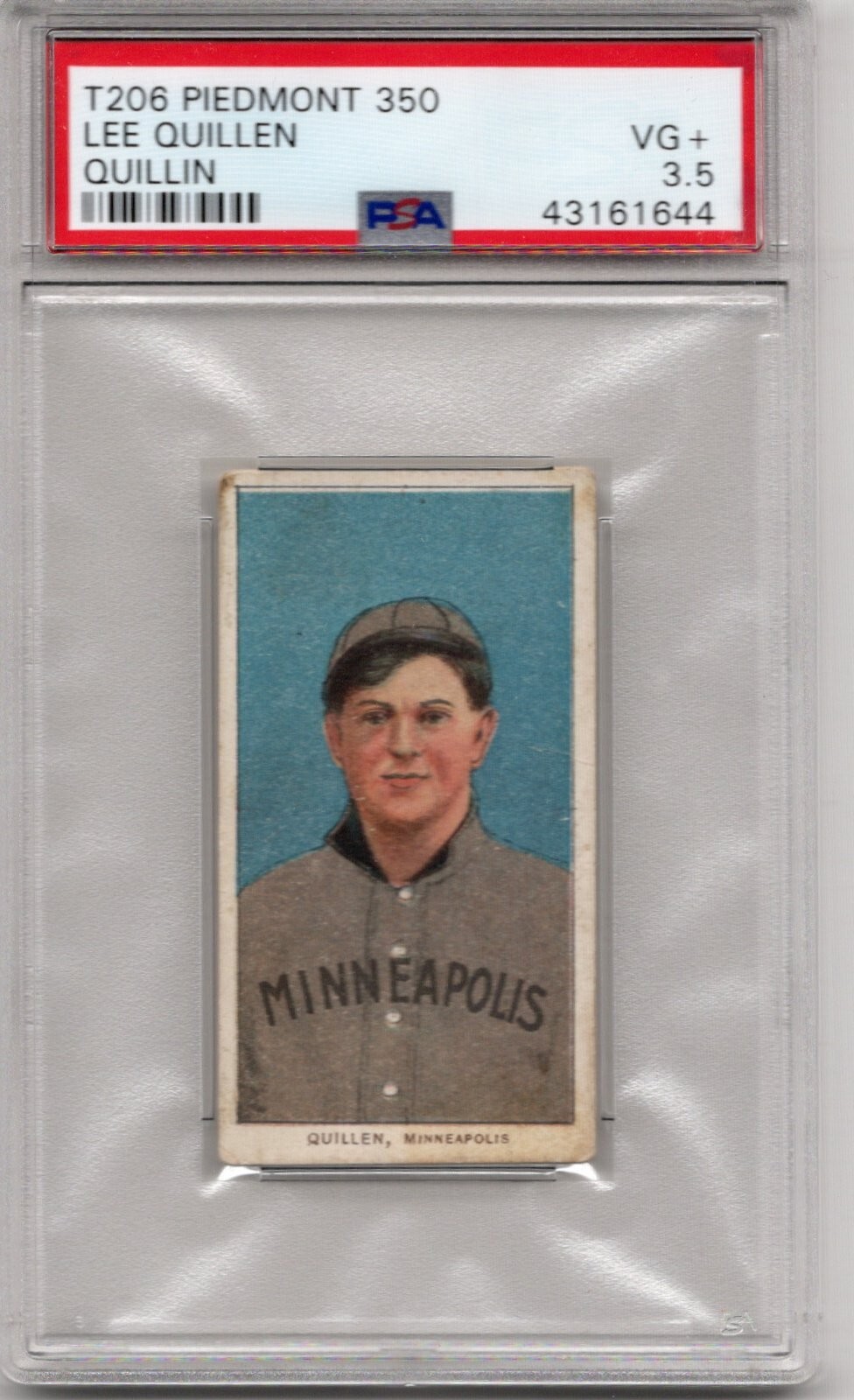 Lee Quillen 1909-11 T206 Piedmont 350 PSA 3.5 Quillin