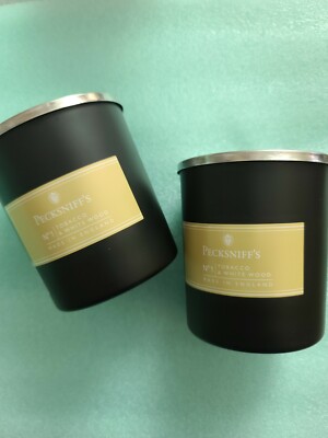 Set/2 ~PECKSNIFF'S No 1 TOBACCO & WHITE WOOD Scented Candles~5.29 oz each