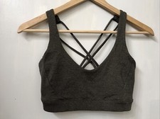 PrAna Olive Green Strappy Crossback Sports Bra Athletic Bra Women's size XS