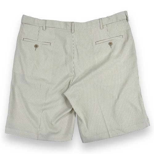 Haggar Seersucker Khaki Stripe Shorts MENS 40 (10" inseam) Expandable Waist EUC - Picture 4 of 16