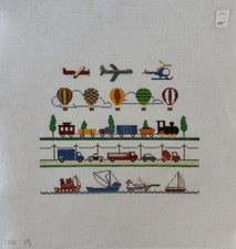 Susan Roberts Handpainted Needlepoint Canvas 1310 13 Mesh 11x13 Balloons, Trains