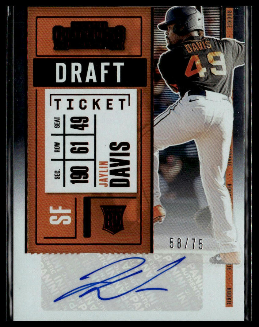 2020 Panini Contenders #162 Jaylin Davis Draft Ticket Red #/75