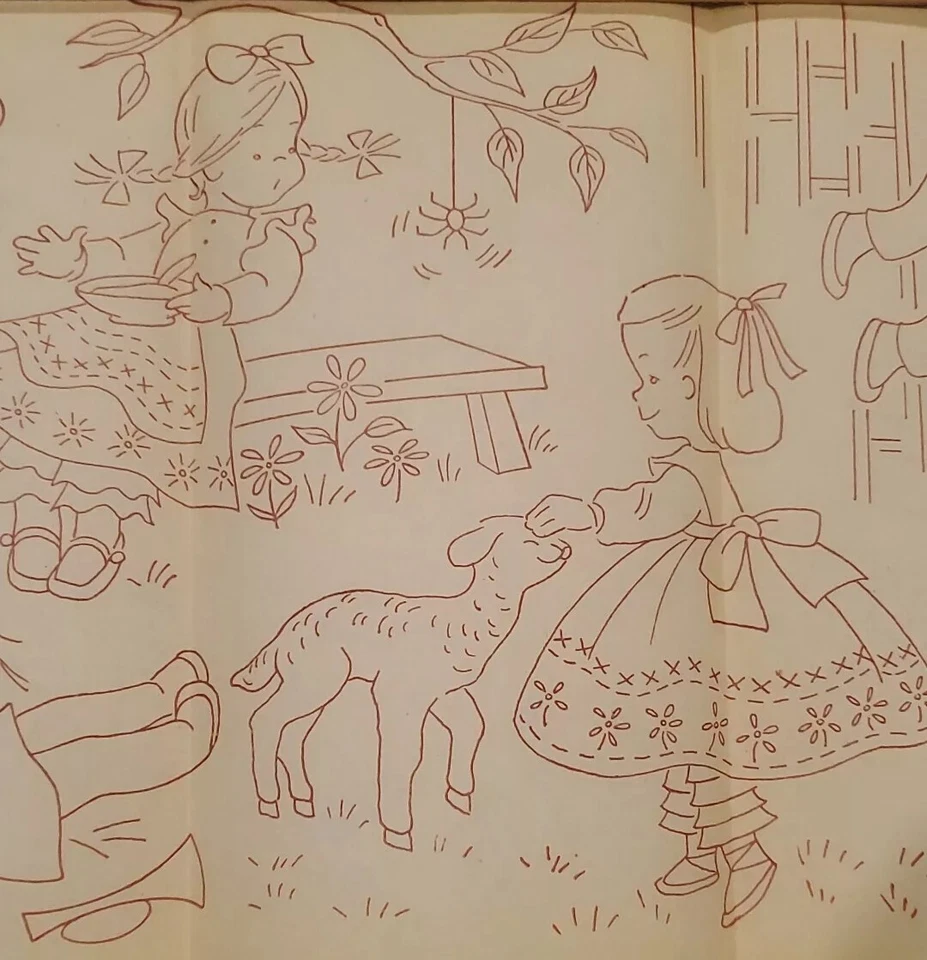 Vintage Nursery Rhymes Transfer Patterns MCM Workbasket Humpty Dumpty Bo Peep - Image 3 of 4