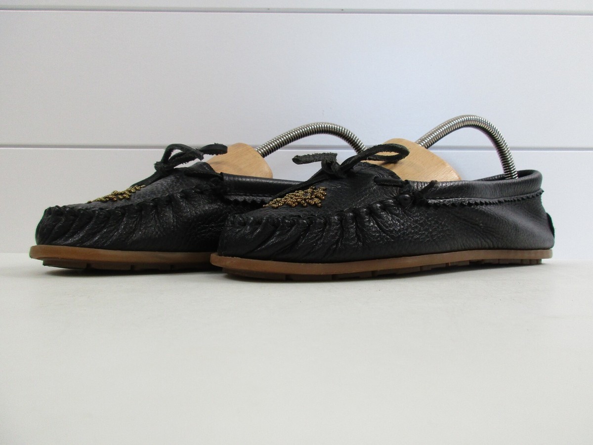 Minnetonka Women's Beaded Deerskin Leather Moccasins Shoes Minnetonka Women's Beaded Deerskin Leather Moccasins Shoes