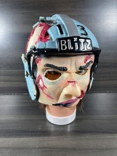 2010 Disguise Zombie Football Halloween Mask Vinyl RARE Half Face Blitz Read