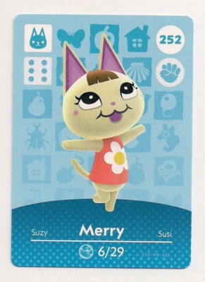 Animal Crossing amiibo Card: Merry 252 Series Cat New Leaf