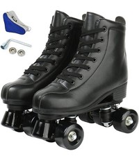 Women's Roller Skates PU Leather High-top Roller Skates Four-Wheel Roller Skates
