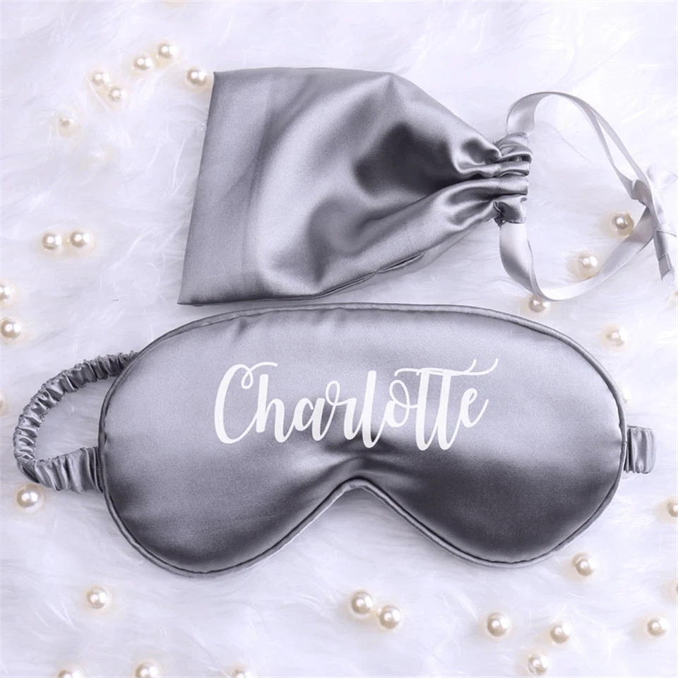 Grey Silk Sleep Mask Face Mask Luxe Gift Set/Face Cover/Eye Mask/Best Gift Ideas - Image 2 of 4