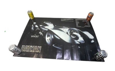 Vintage 1989 Batman The Batmobile 35 x23  Poster Michael Keaton Tim Burton 80 s