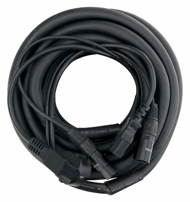DJ PA Hybrid Multi Kabel Schuko Strom Aktiv Lautsprecher Audio Box IEC XLR 10m