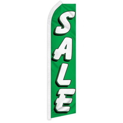 Pack of 2 Sale Swooper Advertising Feather Flag Sale Flag Venta Bandera Grn/Wht