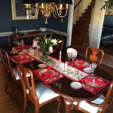 Andrew Drew Cherry Wood Dining Room Table and Chairs