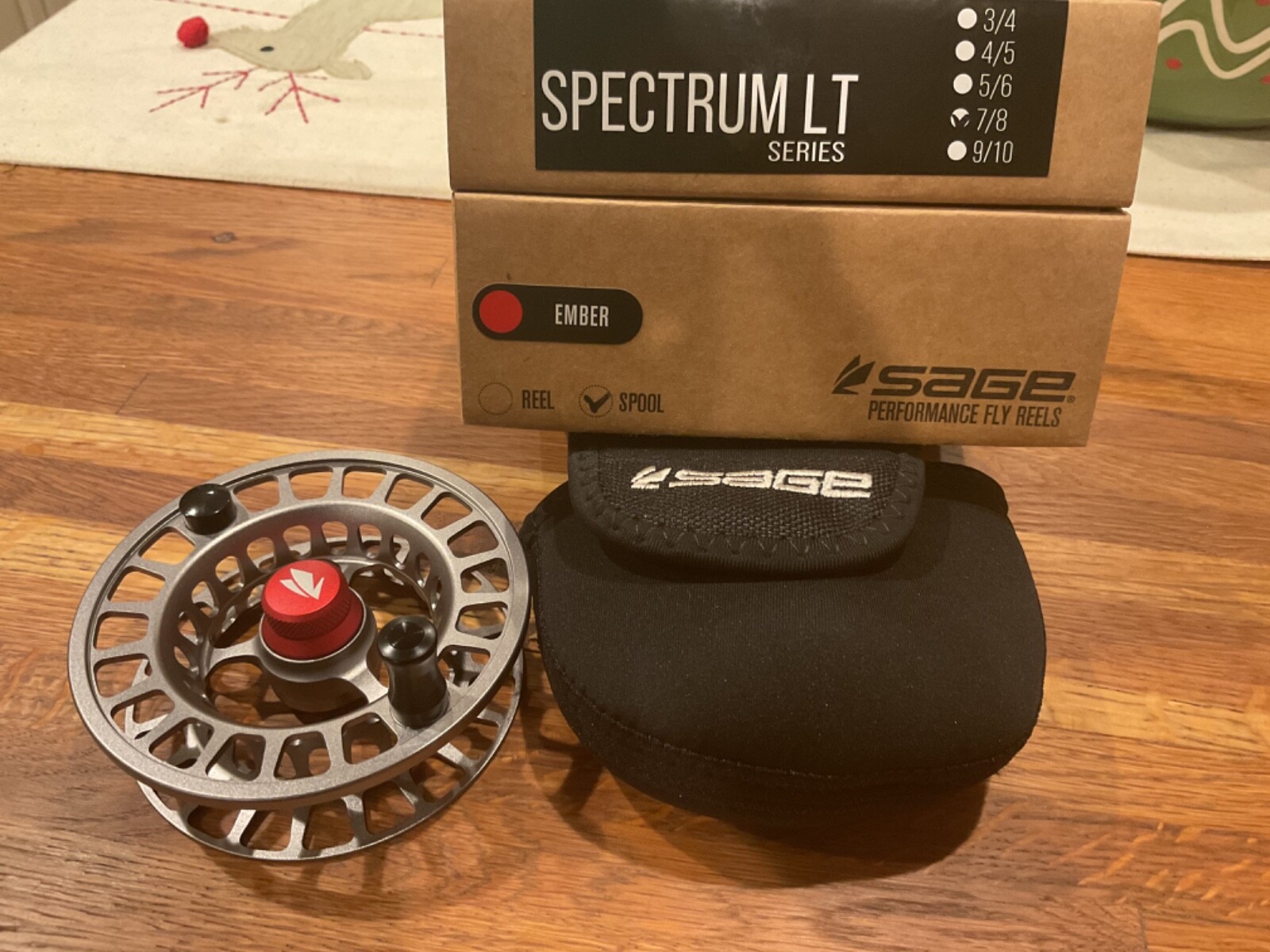 Sage Spectrum LT 7/8 fly reel spool color is Ember