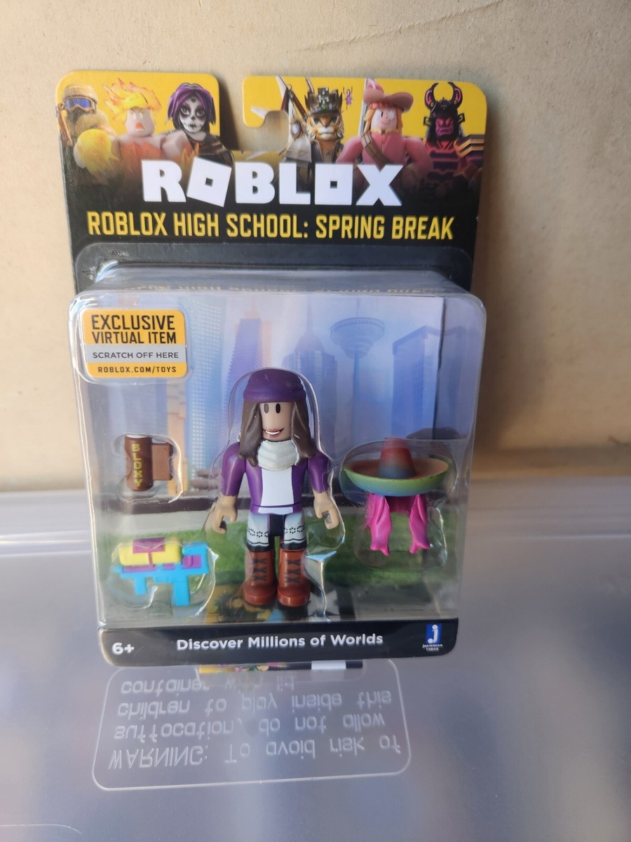 New Roblox High School Spring Break Mini Action Figure w/ Virtual