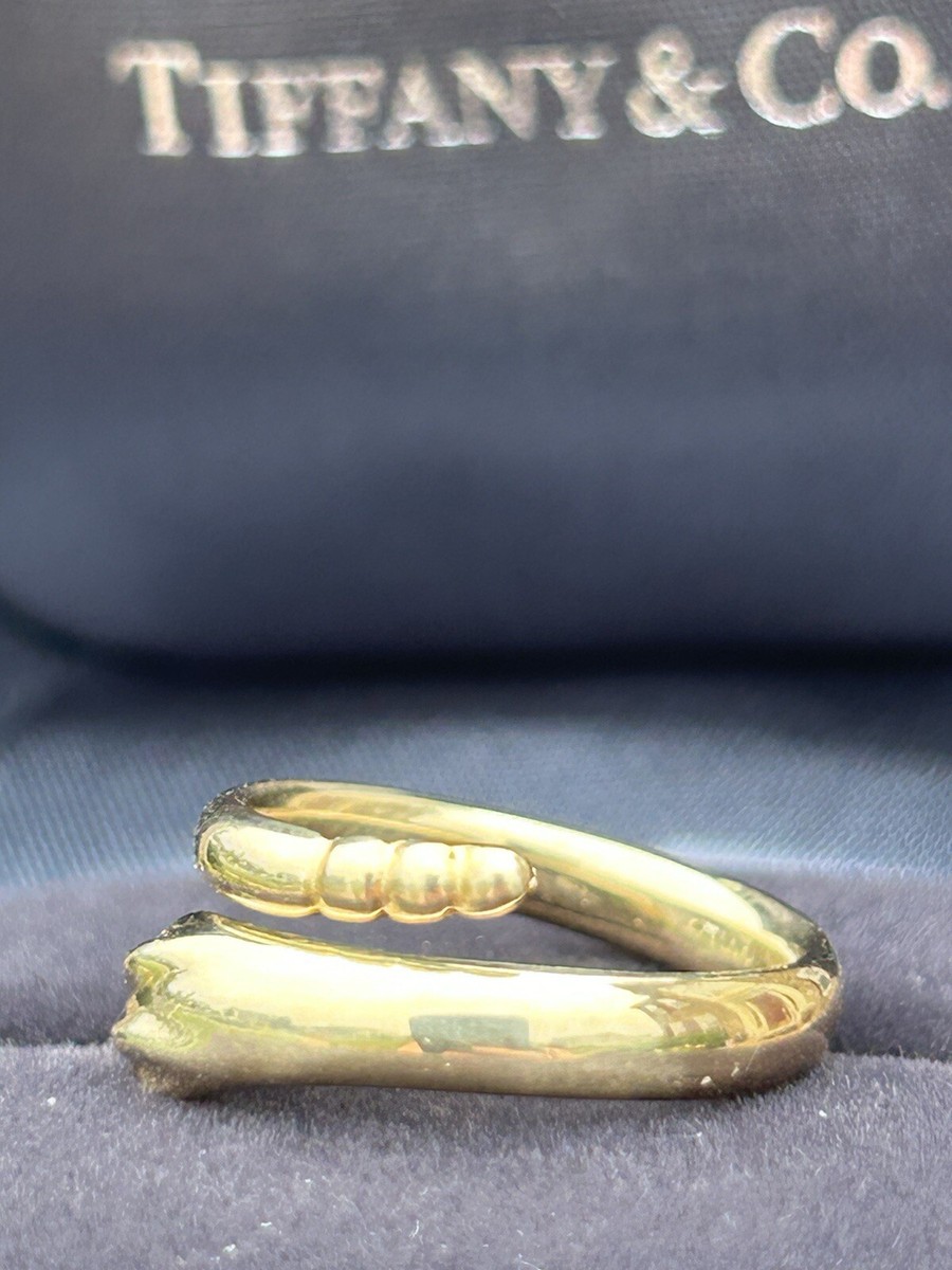 Tiffany & Co Elsa Peretti 18K Yellow Gold Snake Wrap Ring, Size