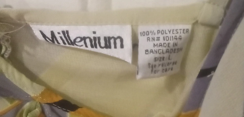 Vestido boho Millennium vintage Y2K Geométrico 2000 correa cónica grande Foto 3 de 4